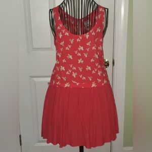 Cooperative Orange Floral Bird Sleeveless Dress